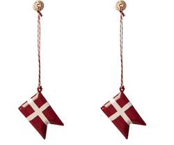Maileg - Danish flag - metal ornament - 2 pcs.