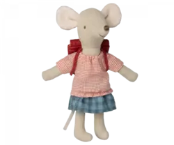 Maileg - Bicycle mouse, Big sister with bag - Red