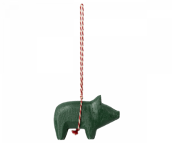 Maileg - Træ ornament, gris - mørke grøn