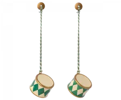 Maileg -  Metal ornament, Small drum 2 ass - Dark green