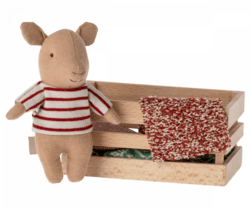 Maileg - Pig in wooden box, Baby - Girl