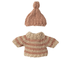 Maileg - Strikket sweater og hue, Mus, til storebror eller storesøster - Vælg mellem 2 modeller - Forudbestiling - Forventes på lager 15-11-24 - 2024