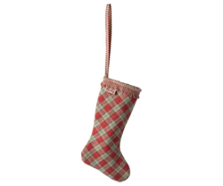 Maileg - Sock ornaments, checks - red - 2024 - Pre-order - Expected in stock from 15/10-2024