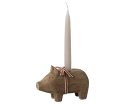 Maileg - Candlestick, Pig, Small - Nature - Pre-order - Expected in stock from 1/11/2024
