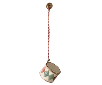 Maileg - Metal ornament , Drum, Small - Classic red Green - Pre-order - Expected delivery by: 01/10/24
