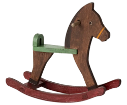 Maileg - Rocking horse, Mouse - Dark brown- Pre-order - expected in stock 20-4-2025