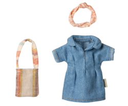 Maileg - Denim dress and bag, for Mom mouse - Pre-order - expected in stock 20-3-2025