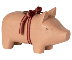 Maileg - Wooden candle holder, Pig - Small - Pink - 2025 - Expected in stock 7/11-25