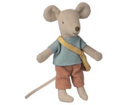 Lillebror-mus med taske