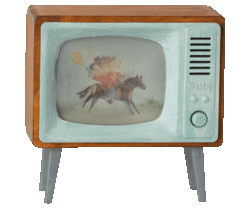 legetøjsfjernsyn til musehus med træramme