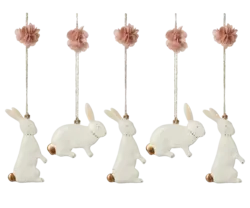 Maileg - Metal Ornaments, Easter Bunnies, 5 pcs - 2026