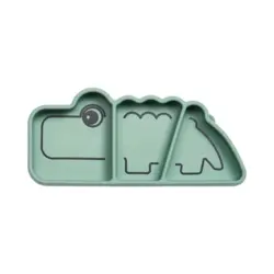 Done By Deer - Silicone Stick&Stay snack plate Croco - Green