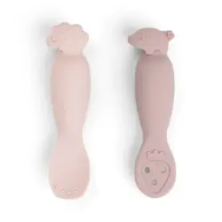 Done By Deer - Learning spoon set - Tiny farm - Choose between blue and powder