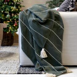 Chic Antique - Aix Blanket made from surplus yarn - Oliven
