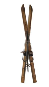 Chic Antique - Vintage skis with poles for decoration - nature - 120 cm