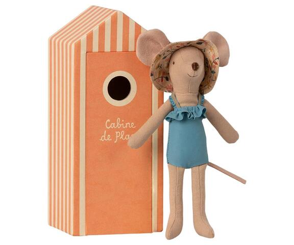Maileg - mother mouse with beach cabin