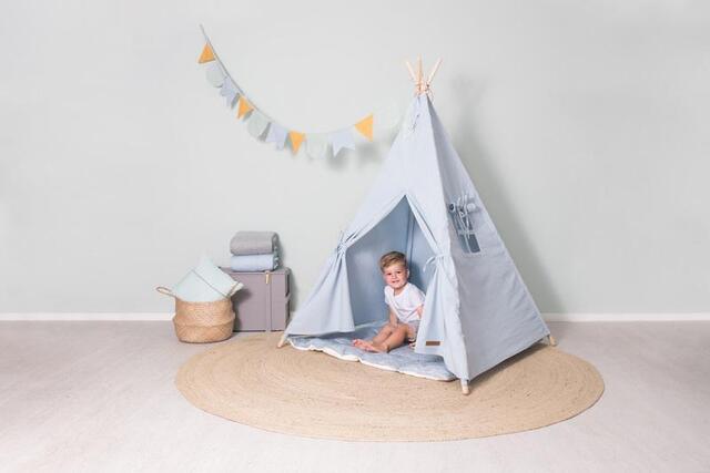 Tipi - with base and decoration - Blue