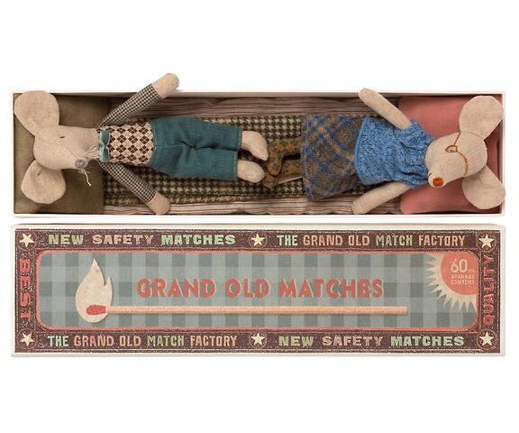 Maileg - Bedstemor & Bedstefar mus i boks - Grandma & Grandpa mice in matchbox