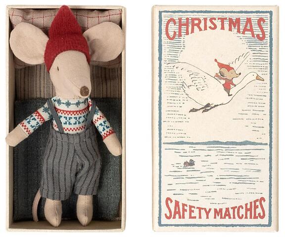 Maileg - CHRISTMAS MOUSE IN MATCHBOX, BIG BROTHER