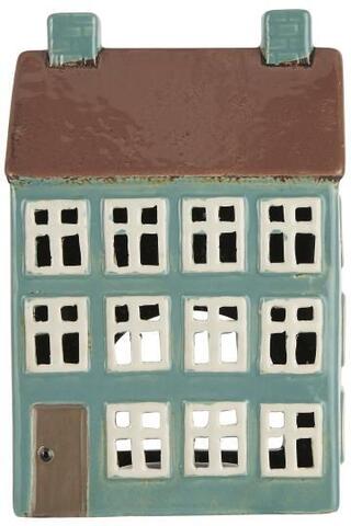 House t/tealight Nyhavn brown roof 2 chimneys - Pre-order - Delay from the vendor