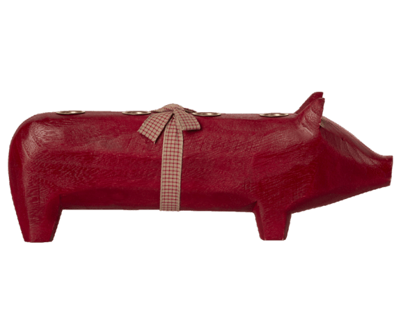 Maileg - Wood Pig, Large - Red