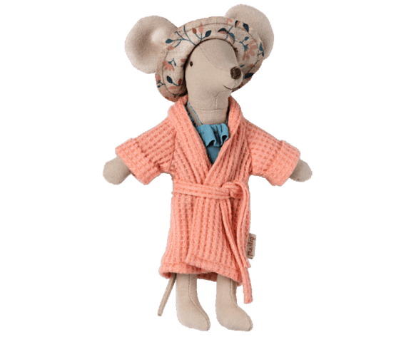 Maileg - Bathrobe for mice in Dusty Blue or Coral. - Expected delivery: 01/03/2022
