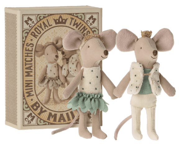 Maileg- Royal twins mice, little sister and brother in box - DELAY- New expected delivery date 15 / 8-2022