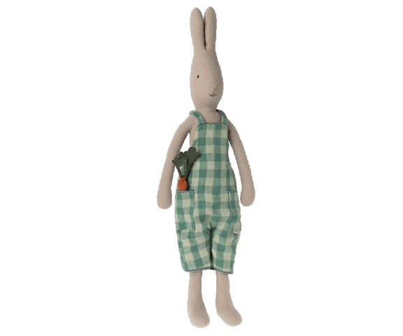 Maileg - Rabbit size 3 with Overall - Expected in stock from 1/4-2022
