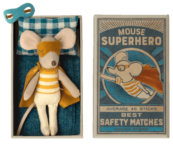 Maileg - Superhero mice in matchbox - Pre-order - DELAY- New expected delivery date 15 / 8-2022