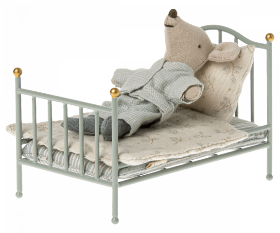 Maileg - Vintage Bed, Mouse - Mint - Pre-order - Expected in stock from 15. Sept. 22