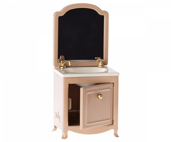 Maileg - Chest of drawers with sink and mirror, Mouse - Dark powder - Pre-order - Expected in stock from 15. Sept. 22