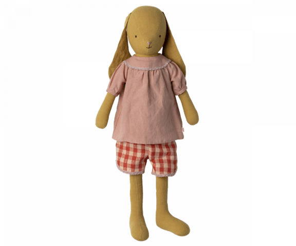 Maileg - Rabbit size 5, Dusty yellow - Blouse and shorts