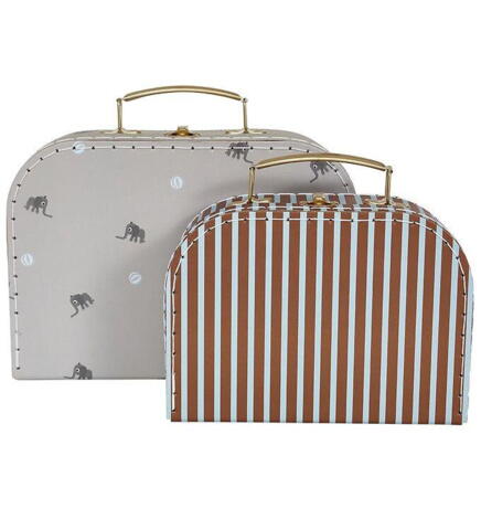 OYOY - Mini Suitcase Elephant & Strip - Set of 2