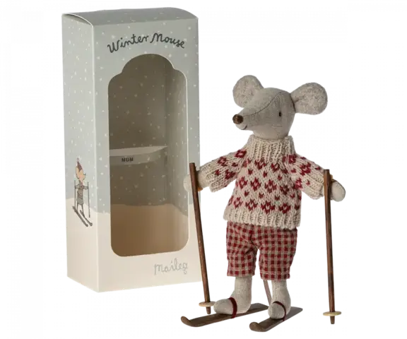 Maileg - Winter mouse with ski set, Mum