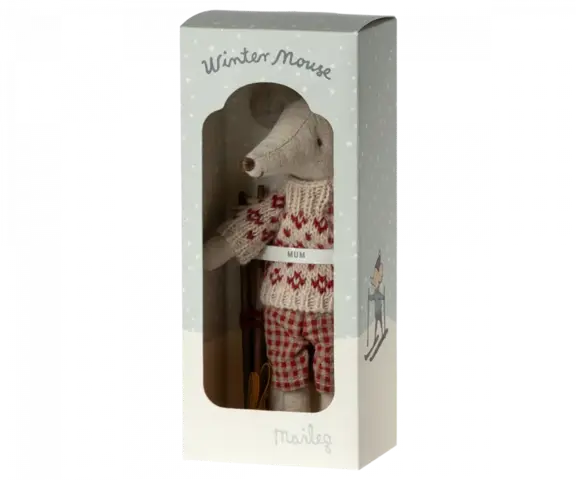 Maileg - Winter mouse with ski set, Mum