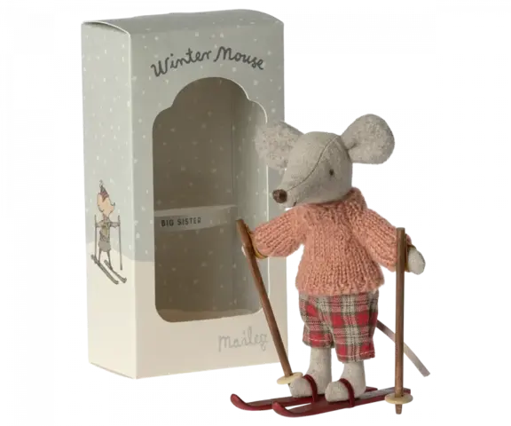 Maileg - Winter mouse with ski set, Big sister