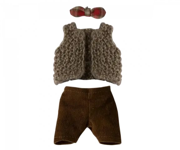 Maileg -Vest, pants and butterfly for grandpa mouse