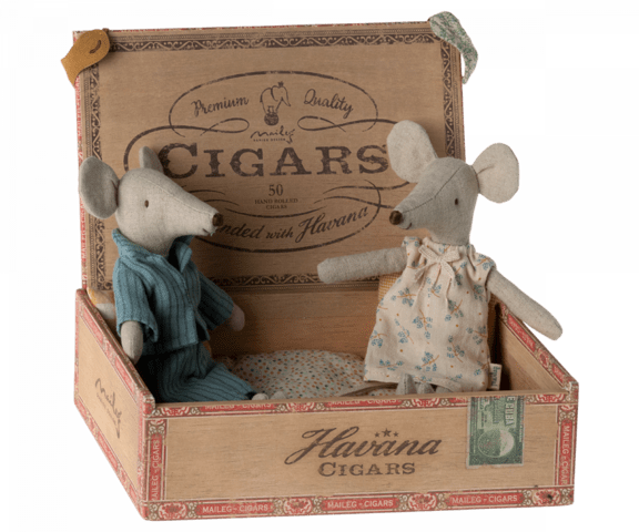 Maileg - Mor og farmus i cigarbox