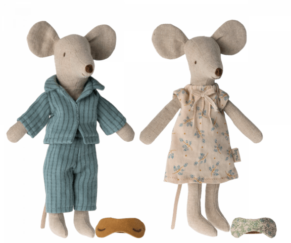 Maileg - Mum and dad mice in cigarbox
