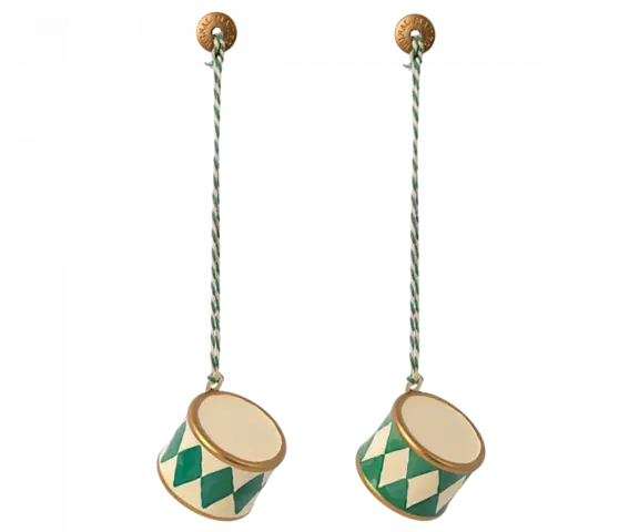 Maileg -  Metal ornament, Small drum 2 ass - Dark green - Expected delivery: 15/10/2023