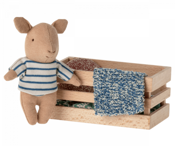 Maileg - Pig in wooden box, Baby - Boy