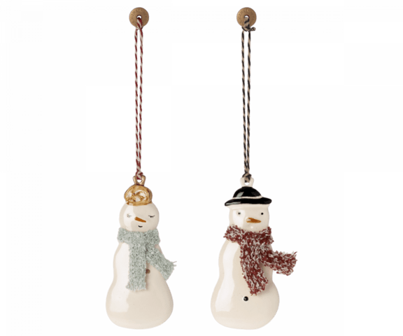 Maileg - Metal ornaments, Snowmen, 2 pcs.