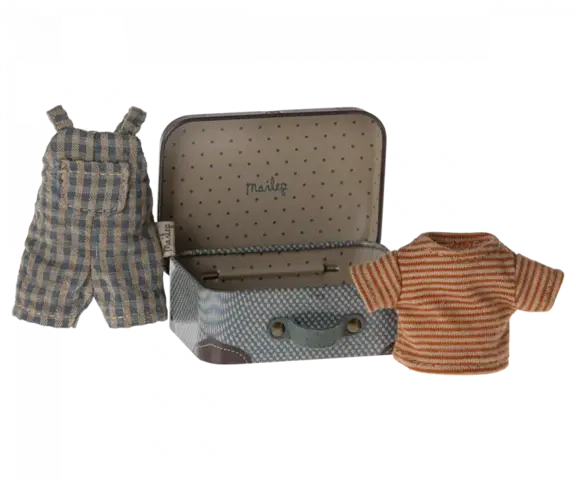 Maileg - Overalls og trøje i kuffert, Storebror mus