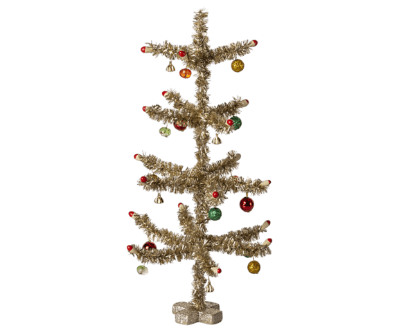 Maileg - Christmas tree, Gold - Red and green decoration - Pre-order - Expected delivery by: 01-11-24