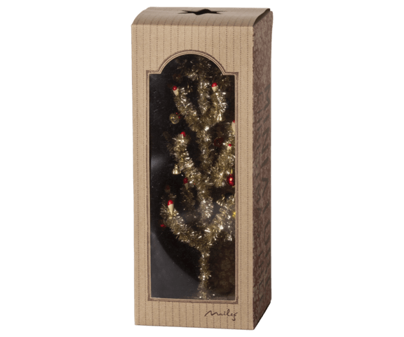 Maileg - Christmas tree, Gold - Red and green decoration - Pre-order - Expected delivery by: 01-11-24