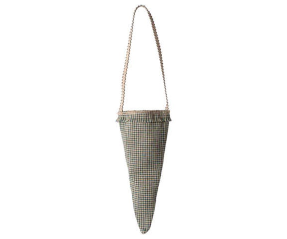 Maileg - Cone Hanger, Checkered - Petroleum Blue - 2024 - Pre-order - Expected in stock 15/10-2024