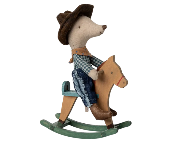 Maileg - Cowboy mouse on rocking horse, Little brother - Expected delivery by: 20-06-25