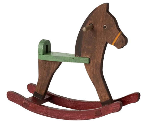 Maileg - Rocking horse, Mouse - Dark brown- Pre-order - expected in stock 20-4-2025