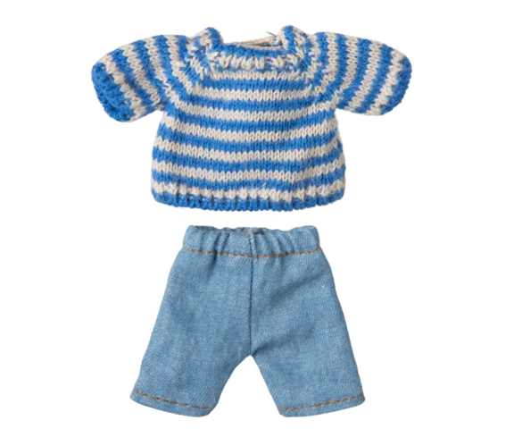 Maileg - Knitted sweater and trousers, for Big Brother mouse- Pre-order - expected in stock 3-10-2025