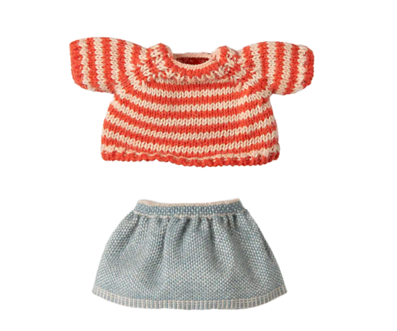 Maileg - Knitted Sweater & Skirt, Big Sister Mouse - Pre-order - expected in stock 03/10/2025